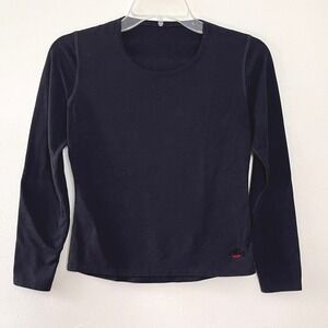 Hot Chillys Womens Long Sleeve Thermal Top Shirt Base Layer Black Scoop Neck S‎